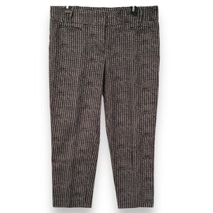 Ann Taylor LOFT Sz 10 Marisa Black/White Geometric Cropped Cotton/Spandex Pants